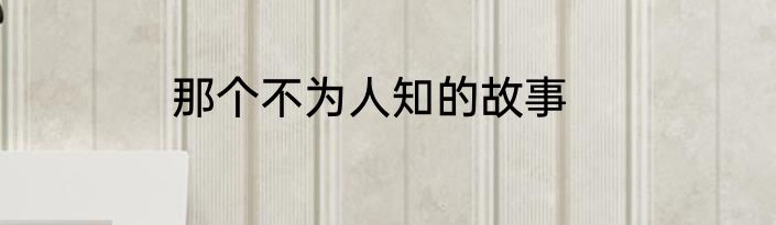 那个不为人知的故事