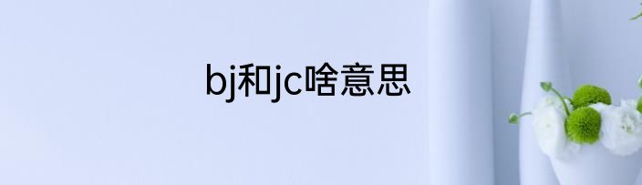 bj和jc啥意思