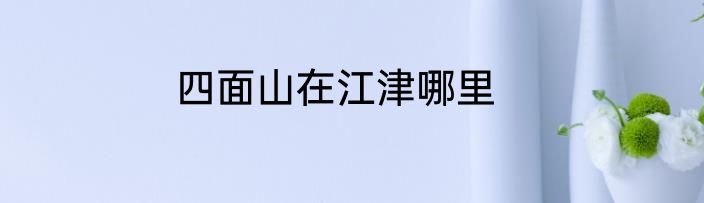 四面山在江津哪里
