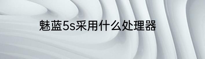 魅蓝5s采用什么处理器