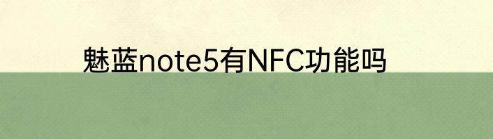 魅蓝note5有NFC功能吗