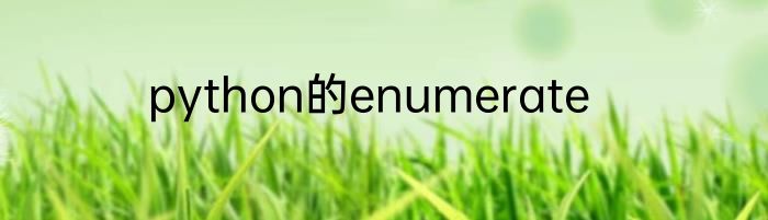 python的enumerate