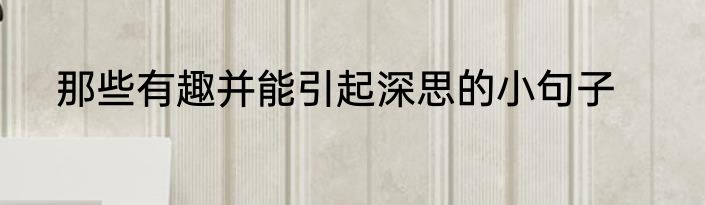 那些有趣并能引起深思的小句子