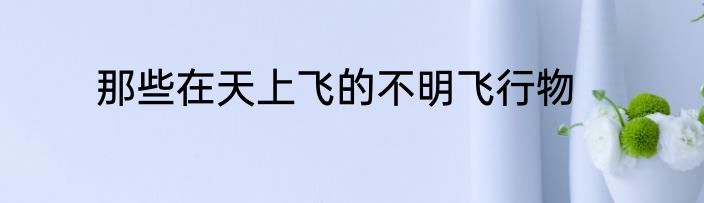 那些在天上飞的不明飞行物
