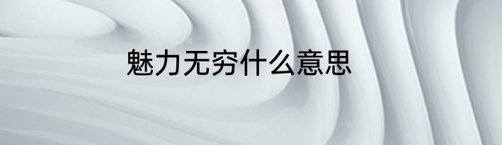 魅力无穷什么意思