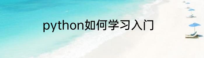 python如何学习入门