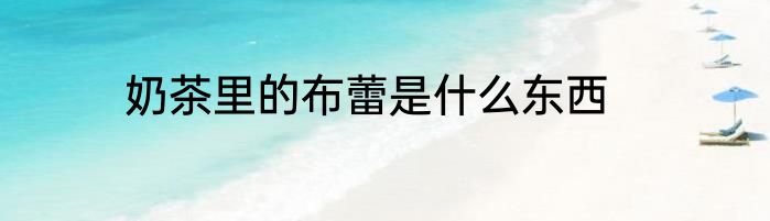 奶茶里的布蕾是什么东西