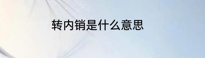 转内销是什么意思