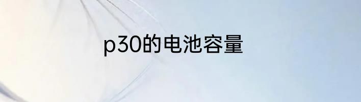 p30的电池容量