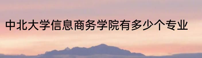 中北大学信息商务学院有多少个专业