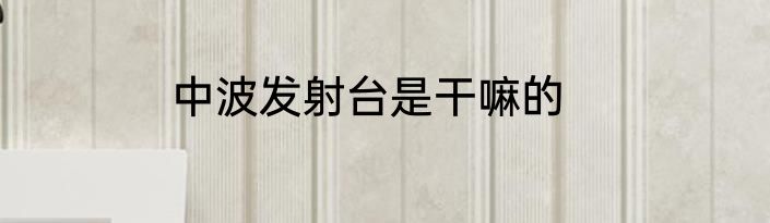 中波发射台是干嘛的
