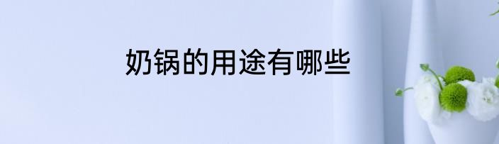 奶锅的用途有哪些