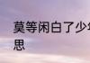 莫等闲白了少年头里的等闲是什么意思