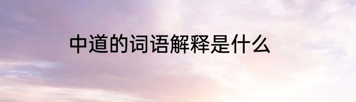 中道的词语解释是什么