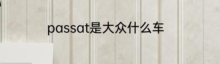 passat是大众什么车