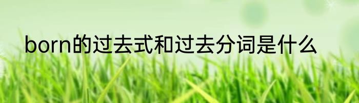 born的过去式和过去分词是什么