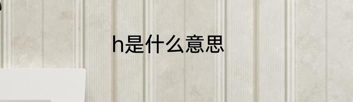 h是什么意思
