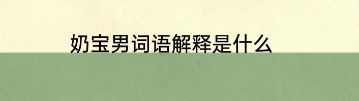 奶宝男词语解释是什么