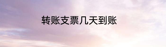 转账支票几天到账