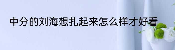 中分的刘海想扎起来怎么样才好看