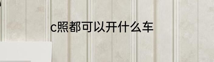 c照都可以开什么车