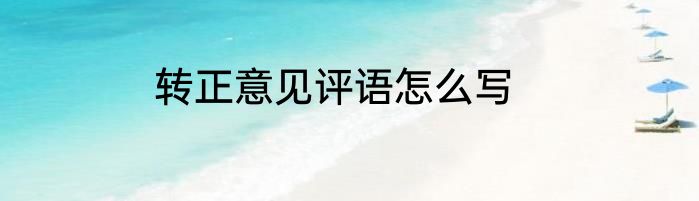 转正意见评语怎么写