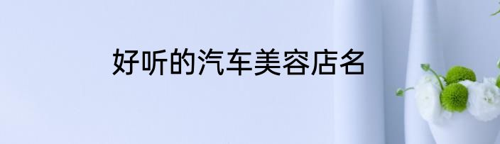 好听的汽车美容店名