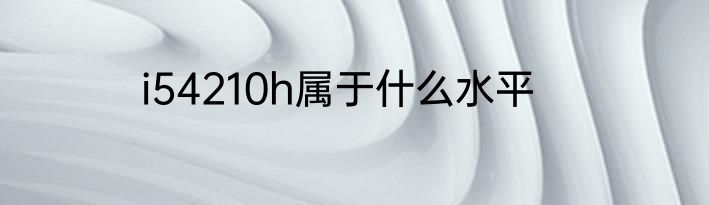 i54210h属于什么水平