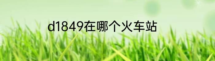 d1849在哪个火车站