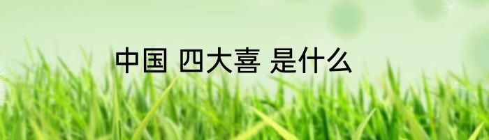 中国 四大喜 是什么