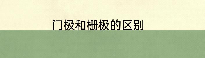 门极和栅极的区别