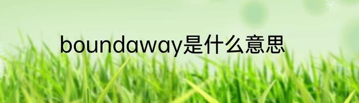 boundaway是什么意思