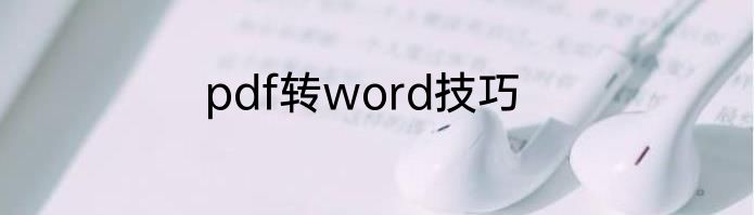 pdf转word技巧