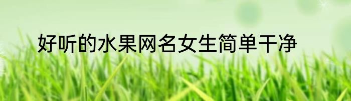 好听的水果网名女生简单干净