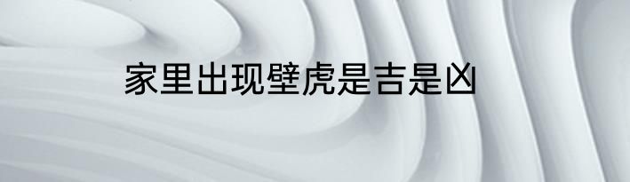 家里出现壁虎是吉是凶