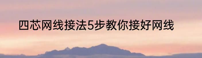 四芯网线接法5步教你接好网线