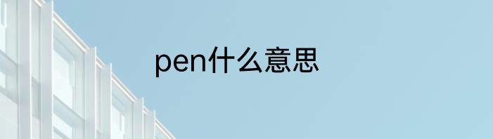 pen什么意思