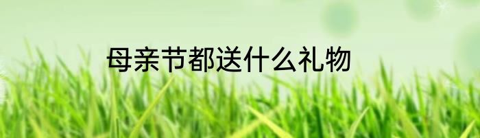 母亲节都送什么礼物