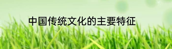 中国传统文化的主要特征