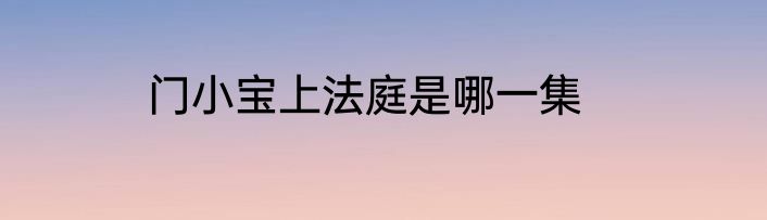 门小宝上法庭是哪一集