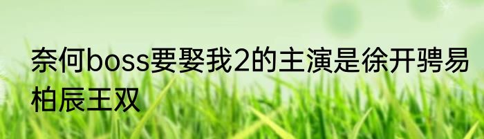 奈何boss要娶我2的主演是徐开骋易柏辰王双