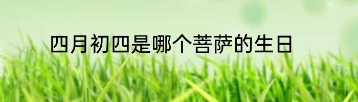 四月初四是哪个菩萨的生日