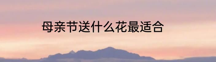 母亲节送什么花最适合