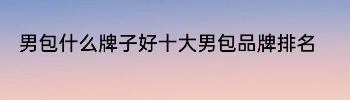 男包什么牌子好十大男包品牌排名