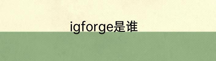 igforge是谁