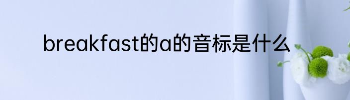 breakfast的a的音标是什么