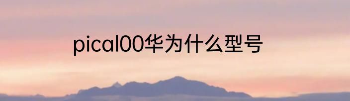 pical00华为什么型号