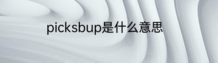 picksbup是什么意思