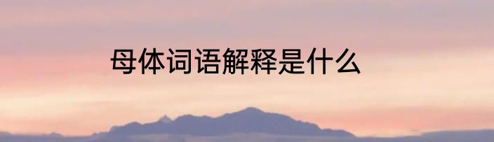 母体词语解释是什么