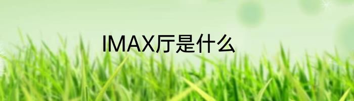 IMAX厅是什么